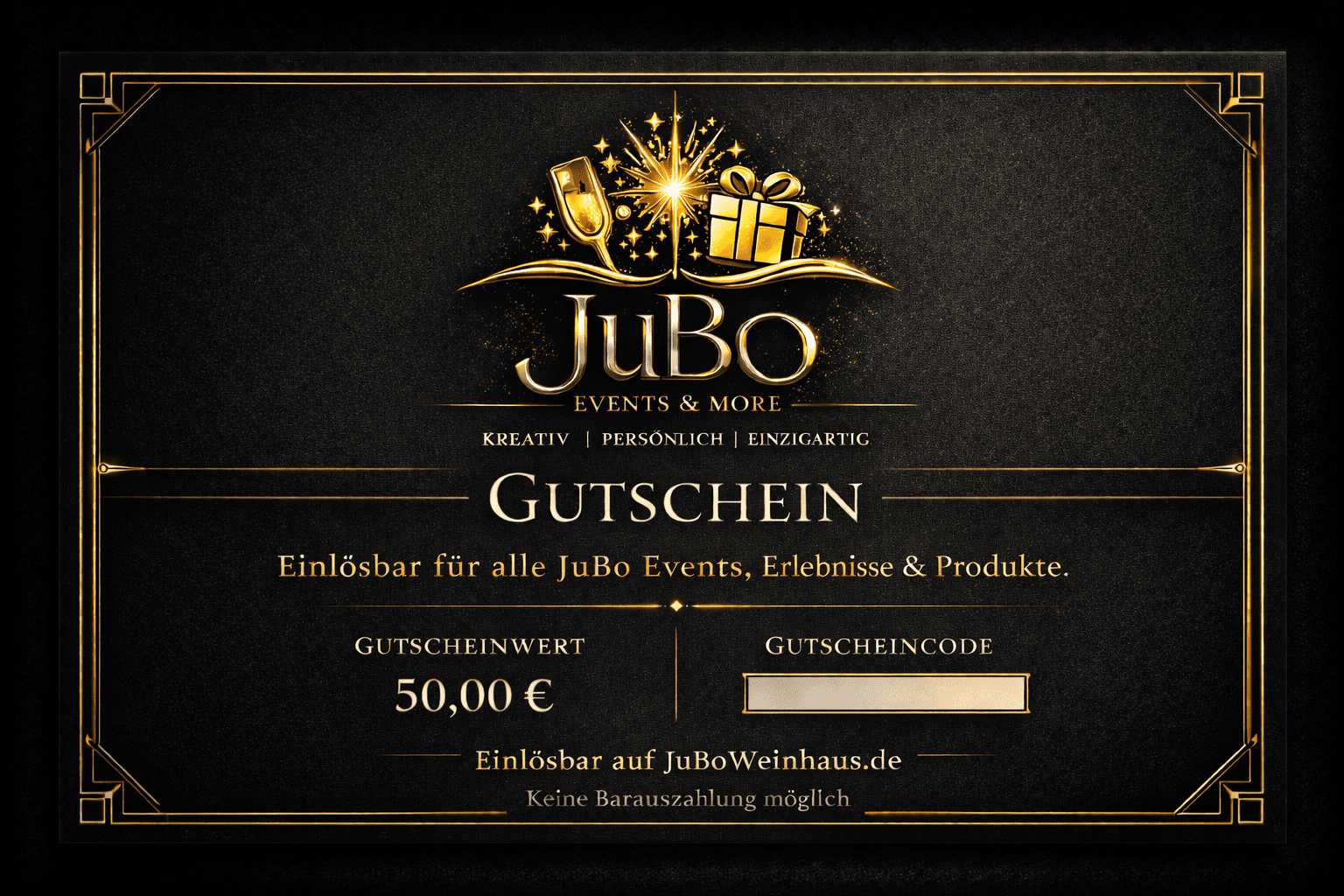 JuBo Gutschein - 50,00€ - Motiv: Art Deco