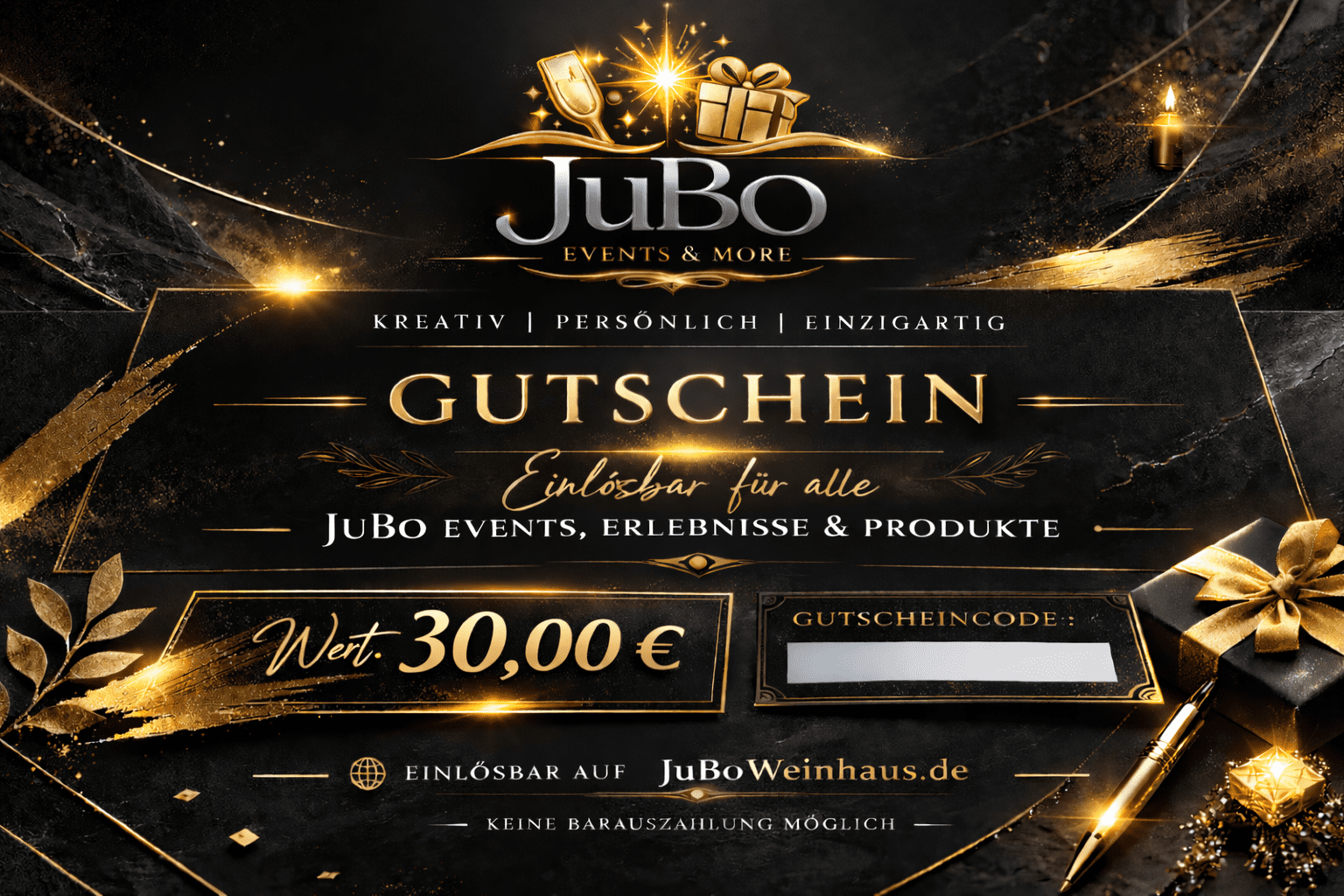 JuBo Gutschein - 30,00€ - Motiv: Elegant