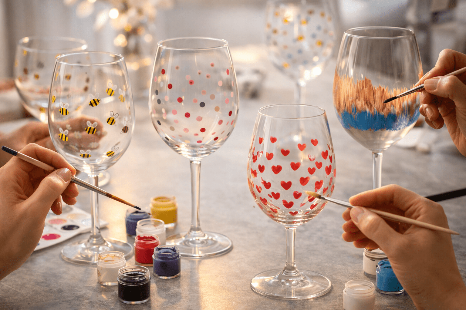 Gutschein für Weingläser bemalen Classic Experience - Optik 2 - JuBo Events & more – Bild 4