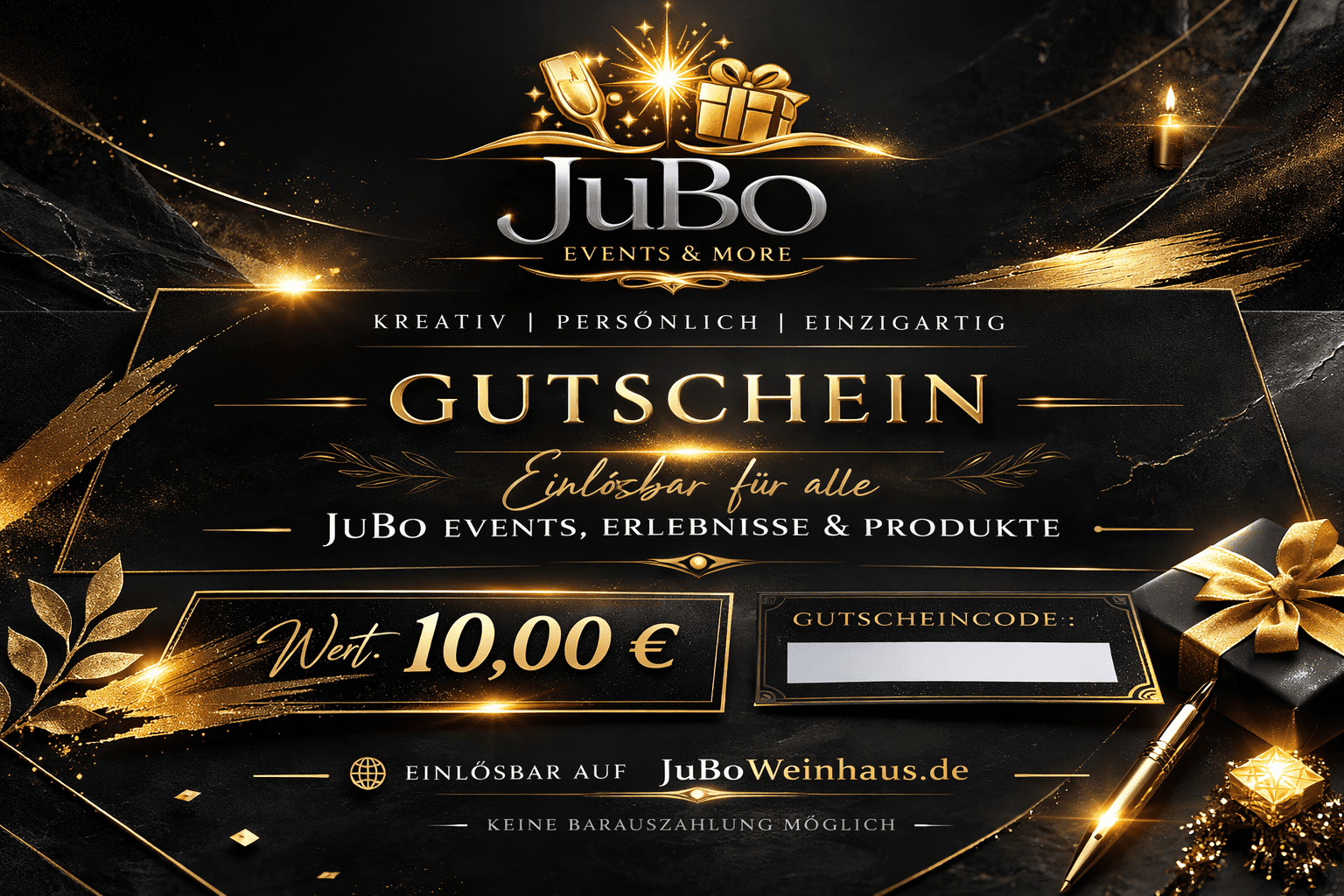 JuBo Gutschein - Motiv: Elegant - 10,00 €