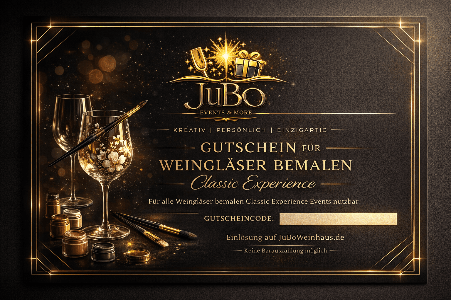Gutschein für Weingläser bemalen Classic Experience  - Optik 3 - JuBo Events & more